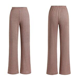 Cider Brown Glitter Wide-Leg Pants – Size Medium